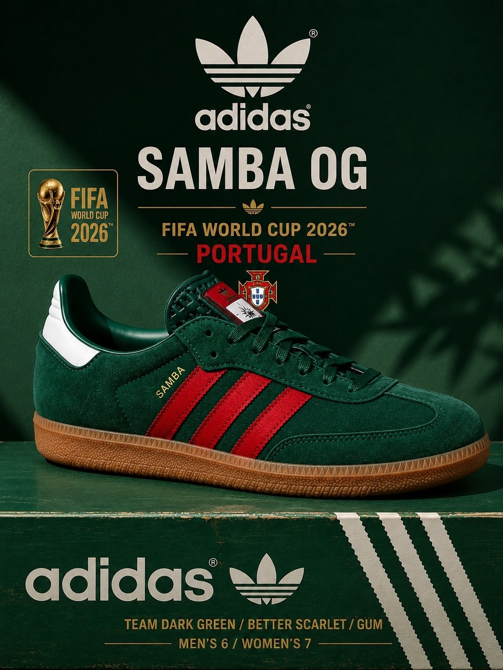 adidas Samba OG FIFA World Cup 2026 Portugal IH6829 Men 6 Women 7 NIB
